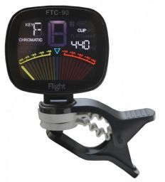 Хроматический тюнер-прищепка Flight FTC-90 с цветным LCD дисплеем и встроенным микрофоном