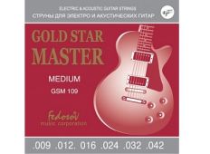Комплект струн для электрогитары Fedosov GSM109 Gold Star Master Medium