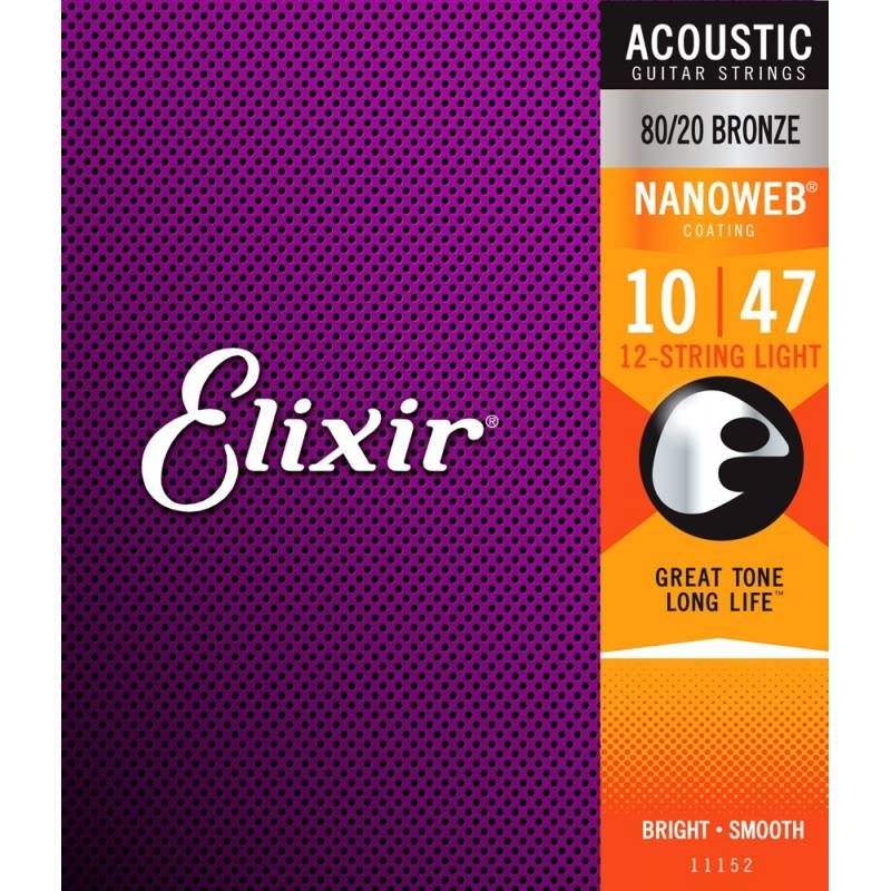 Струны для 12-ти струнной акустической гитары Elixir 11152 NanoWeb