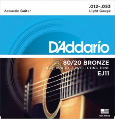 Струны для акустической гитары бронза Light 12-53 D`Addario EJ11 BRONZE 80/20