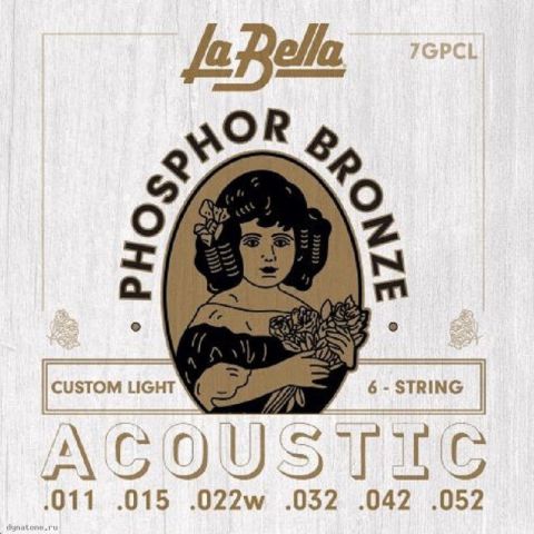 Комплект струн для акустической гитары 11-52 La Bella 7GPCL