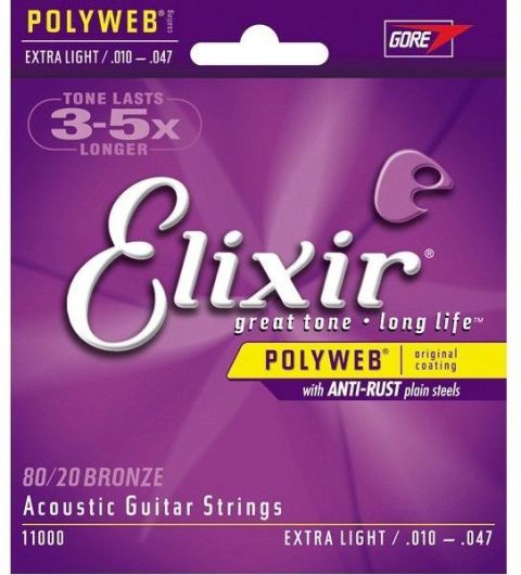 Струны для акустической гитары Elixir 11000 Polyweb